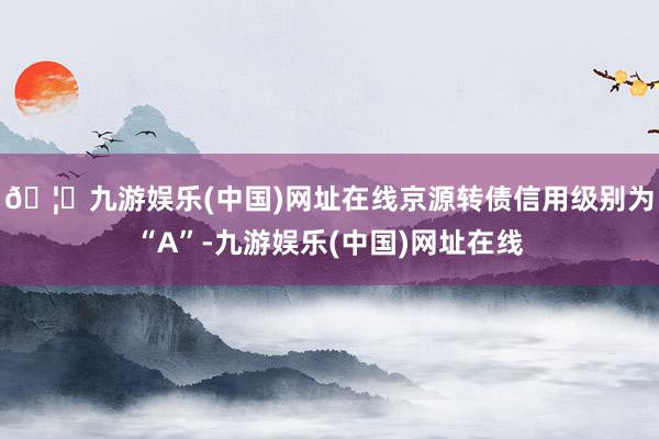 🦄九游娱乐(中国)网址在线京源转债信用级别为“A”-九游娱乐(中国)网址在线