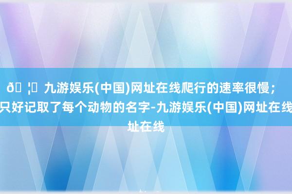 🦄九游娱乐(中国)网址在线爬行的速率很慢； 只好记取了每个动物的名字-九游娱乐(中国)网址在线