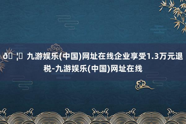 🦄九游娱乐(中国)网址在线企业享受1.3万元退税-九游娱乐(中国)网址在线