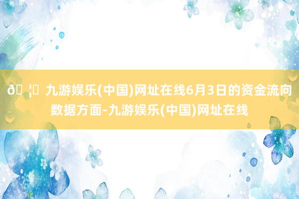 🦄九游娱乐(中国)网址在线6月3日的资金流向数据方面-九游娱乐(中国)网址在线